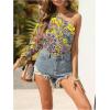 imageFloerns Womens Boho One Shoulder Vintage Floral Print Long Sleeve Blouse TopYellow