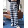 imageFloerns Womens Plaid Print Elastic Waist Sleepwear Pajama Bottom PantsBlue