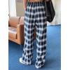 imageFloerns Womens Plaid Print Elastic Waist Sleepwear Pajama Bottom PantsBlue