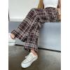 imageFloerns Womens Plaid Print Elastic Waist Sleepwear Pajama Bottom PantsBrown