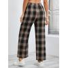 imageFloerns Womens Plaid Print Elastic Waist Sleepwear Pajama Bottom PantsBrown R