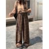 imageFloerns Womens Plaid Print Elastic Waist Sleepwear Pajama Bottom PantsDark Brown