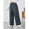 imageFloerns Womens Plaid Print Elastic Waist Sleepwear Pajama Bottom PantsGreen Multi