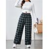 imageFloerns Womens Plaid Print Elastic Waist Sleepwear Pajama Bottom PantsGreen Multi