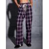 imageFloerns Womens Plaid Print Elastic Waist Sleepwear Pajama Bottom PantsPink
