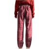 imageFloerns Womens Plaid Print Elastic Waist Sleepwear Pajama Bottom PantsRed