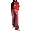 imageFloerns Womens Plaid Print Elastic Waist Sleepwear Pajama Bottom PantsRed
