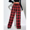 imageFloerns Womens Plaid Print Elastic Waist Sleepwear Pajama Bottom PantsRed Multi
