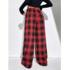 imageFloerns Womens Plaid Print Elastic Waist Sleepwear Pajama Bottom PantsRed Multi