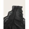 imageFloerns Womens Plus Size Double V Neck Wide Strap Floral Lace BraletteBlack
