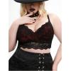 imageFloerns Womens Plus Size Double V Neck Wide Strap Floral Lace BraletteBlack Lace