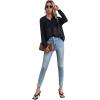 imageFloerns Womens Sheer Mesh Button Up Short Sleeve Shirt See Through Blouse TopsA Black