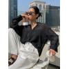 imageFloerns Womens Sheer Mesh Button Up Short Sleeve Shirt See Through Blouse TopsBlack Dull