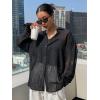 imageFloerns Womens Sheer Mesh Button Up Short Sleeve Shirt See Through Blouse TopsBlack Dull