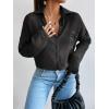 imageFloerns Womens Sheer Mesh Button Up Short Sleeve Shirt See Through Blouse TopsBlack Plain