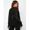 imageFloerns Womens Sheer Mesh Button Up Short Sleeve Shirt See Through Blouse TopsBlack Solid