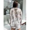 imageFloerns Womens Sheer Mesh Button Up Short Sleeve Shirt See Through Blouse TopsGrey Tie Dye