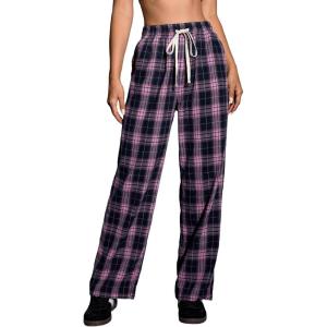 imageFloerns Womens Plaid Print Elastic Waist Sleepwear Pajama Bottom PantsPink