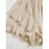 imageFloerns Womens Boho Paperbag Waist Ruffle Hem Elastic High Waist Cropped ShortsBeige