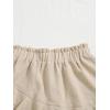 imageFloerns Womens Boho Paperbag Waist Ruffle Hem Elastic High Waist Cropped ShortsBeige