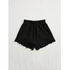 imageFloerns Womens Boho Paperbag Waist Ruffle Hem Elastic High Waist Cropped ShortsBlack