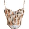 imageFloerns Womens Bustier Corset Top Tie Dye Spaghetti Strap Asymmetrical Crop Cami TopMulticolor