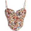 imageFloerns Womens Bustier Corset Top Tie Dye Spaghetti Strap Asymmetrical Crop Cami TopOrange Multi