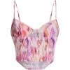 imageFloerns Womens Bustier Corset Top Tie Dye Spaghetti Strap Asymmetrical Crop Cami TopPurple Multi