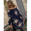 imageFloerns Womens Leopard Print Off Shoulder Long Sleeve High Low Blouses TopsNavy Blue