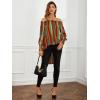 imageFloerns Womens Leopard Print Off Shoulder Long Sleeve High Low Blouses TopsRainbow Stripe