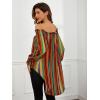 imageFloerns Womens Leopard Print Off Shoulder Long Sleeve High Low Blouses TopsRainbow Stripe