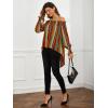 imageFloerns Womens Leopard Print Off Shoulder Long Sleeve High Low Blouses TopsRainbow Stripe