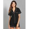 imageFloerns Womens Notch Collar Short Sleeve Sleepwear Two Piece Pajama SetBlack