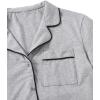 imageFloerns Womens Notch Collar Short Sleeve Sleepwear Two Piece Pajama SetGrey Solid