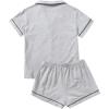 imageFloerns Womens Notch Collar Short Sleeve Sleepwear Two Piece Pajama SetGrey Solid