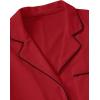 imageFloerns Womens Notch Collar Short Sleeve Sleepwear Two Piece Pajama SetRed Solid
