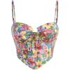 imageFloerns Womens Bustier Corset Top Tie Dye Spaghetti Strap Asymmetrical Crop Cami TopBlue Floral