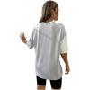 imageFloerns WomenS Colorblock Stitching Trim Short Sleeve Crew Neck Loose TShirt TopGrey Multi