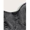 imageFloerns Womens Adjustable Spaghetti Strap Button Up Mini Denim Bodycon DressZ Black