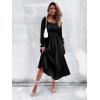 imageFloerns Womens Boho Square Neck Smocked Long Puff Sleeve A Line Maxi DressBlack