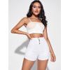 imageFloerns Womens Casual High Waist Button Fly Denim Jean ShortsA White
