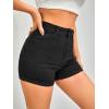 imageFloerns Womens Casual High Waist Button Fly Denim Jean ShortsBlack Solid