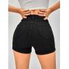 imageFloerns Womens Casual High Waist Button Fly Denim Jean ShortsBlack Solid