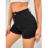 imageFloerns Womens Casual High Waist Button Fly Denim Jean ShortsBlack Solid