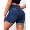 imageFloerns Womens Casual High Waist Button Fly Denim Jean ShortsDark Blue
