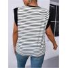 imageFloerns Womens Casual Stripe Print Cap Sleeve T Shirts Round Neck TeeMulticolored