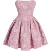imageFloerns Womens Elegant Strapless Jacquard Flare Hem Mini Tube DressDusty Pink