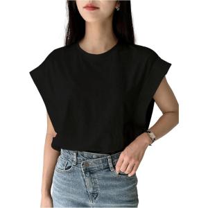 imageFloerns Womens Casual Stripe Print Cap Sleeve T Shirts Round Neck TeeBlack Dull