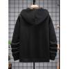 imageFloerns Mens Causal Graphic Print Long Sleeve Zip Up Drawstring Thermal Hoodies Sweatshirt With PocketsBlack Letter