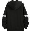 imageFloerns Mens Causal Graphic Print Long Sleeve Zip Up Drawstring Thermal Hoodies Sweatshirt With PocketsCoal Black